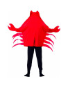 Tradineur - Disfraz de cangrejo rojo para adulto, poliéster, incluye túnica con capucha y guantes, atuendo de carnaval, Hallowee