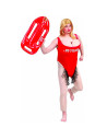 Tradineur - Disfraz de vigilante de la playa para adulto, 100% poliéster, incluye mono y pechos, atuendo de carnaval, Halloween,
