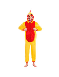 Tradineur - Disfraz de gallo para adulto, poliéster, incluye mono con capucha, atuendo divertido de carnaval, Halloween, cosplay