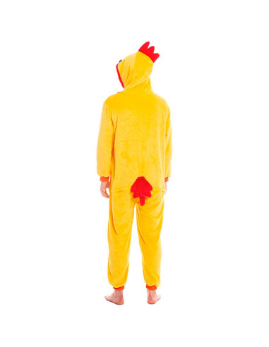 Tradineur - Disfraz de gallo para adulto, poliéster, incluye mono con capucha, atuendo divertido de carnaval, Halloween, cosplay