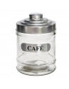Set de azucarero y tarro para café de cristal 700 ml, botes para azúcar y café transparentes con tapa de aluminio 14,5 x 10 cm,