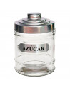 Set de azucarero y tarro para café de cristal 700 ml, botes para azúcar y café transparentes con tapa de aluminio 14,5 x 10 cm,