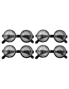 Tradineur - Pack de 4 gafas de empollón para jóvenes y adultos, complementos de disfraces para carnaval, halloween u otras celeb