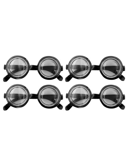 Tradineur - Pack de 4 gafas de empollón para jóvenes y adultos, complementos de disfraces para carnaval, halloween u otras celeb