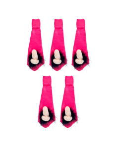 Tradineur - Pack de 5 corbatas de despedida de soltera - Incluye goma para colgar - Ideal para fiestas de despedida, carnaval y