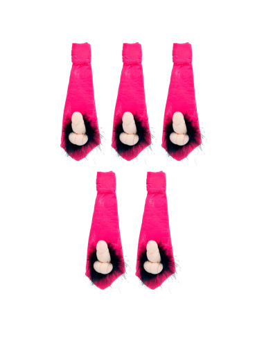 Tradineur - Pack de 5 corbatas de despedida de soltera - Incluye goma para colgar - Ideal para fiestas de despedida, carnaval y