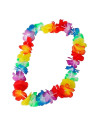 Tradineur - Pack de 4 Collares de flores hawaianas grandes multicolor - Diámetro aprox: 32 cm - Ideal para disfraces en fiestas,