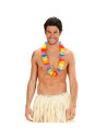 Tradineur - Pack de 4 Collares de flores hawaianas grandes multicolor - Diámetro aprox: 32 cm - Ideal para disfraces en fiestas,