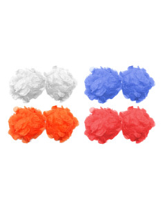 Tradineur - Pack de 3 sostenes hawaianos con flores - Ideal para fiestas de disfraces como carnaval o Halloween - Ø 14 x 6 cm -