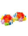 Tradineur - Pack de 3 sostenes hawaianos con flores - Ideal para fiestas de disfraces como carnaval o Halloween - Ø 14 x 6 cm -