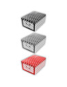 Tradineur - Caja de cartón con asas plegable - Diseño de lunares - Almacenamiento, organizador de ropa, juguetes - 51 x 37 x 24