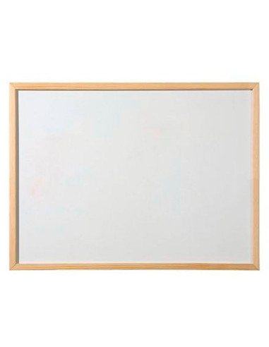 Tradineur - Pizarra blanca con marco de madera, incluye rotulador, fácil de borrar, ligera, ideal para colegios, tiendas, hogare