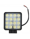Faro cuadrado agrícola led de largo alcance, con potencia 12-80V, y de 10,6 x 12,5 x 3 cm. Luz para vehículos, con tornillos par