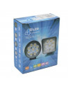Faro cuadrado agrícola led de largo alcance, con potencia 12-80V, y de 10,6 x 12,5 x 3 cm. Luz para vehículos, con tornillos par