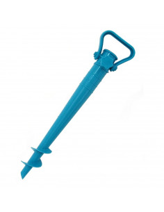 Tradineur - Pie de sombrilla de playa 41,5 cm, plástico, soporte de base de parasol con rosca, clavar fácilmente la sombrilla si