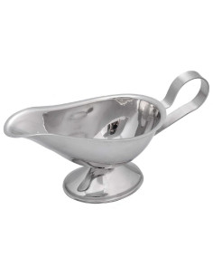 Tradineur - Salsera aladino con asa, acero inoxidable, apta para uso alimentario, recipiente para servir salsas, cocina, 18 cm