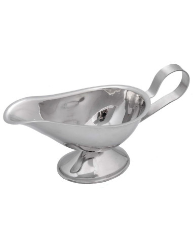 Tradineur - Salsera aladino con asa, acero inoxidable, apta para uso alimentario, recipiente para servir salsas, cocina, 18 cm