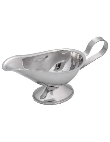 Tradineur - Salsera aladino con asa, acero inoxidable, apta para uso alimentario, recipiente para servir salsas, cocina, 18 cm
