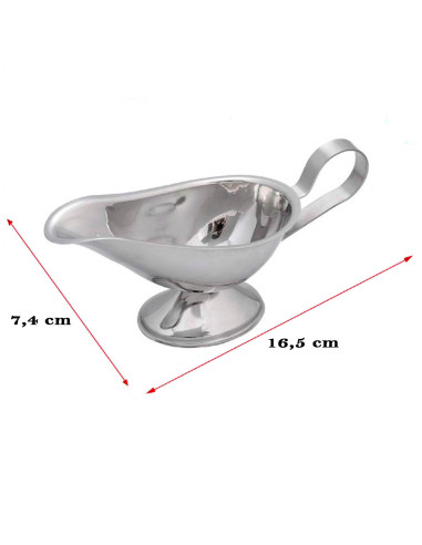 Tradineur - Set de 2 salseras aladino con asa, acero inoxidable, aptas para uso alimentario, recipientes para servir salsas, coc