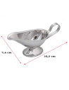 Tradineur - Set de 2 salseras aladino con asa, acero inoxidable, aptas para uso alimentario, recipientes para servir salsas, coc