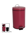Tradineur - Papelera con pedal y cubo interior extraible, metal y plástico, cubo basura, reciclaje, fácil vaciado, 3 litros, 26