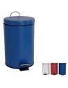 Tradineur - Papelera con pedal y cubo interior extraible, metal y plástico, cubo basura, reciclaje, fácil vaciado, 3 litros, 26