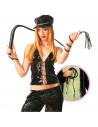 Tradineur - Látigo de cuero sintético para adultos, accesorio para disfraz de domador, gatita sexy, carnaval, Halloween, cosplay