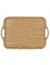 Bandeja de Melamina con asas de 3 x 48,2 x 33 cm, para transportar vajilla o alimentos o como decoración. Fuente de madera resis