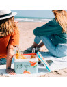 Tradineur - Nevera portátil rígida decorada con asa, polipropileno, porta alimentos y bebidas para playa, acampada, fabricada en