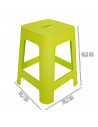 Tradineur - Taburete de plástico Rattan con asa y asiento de 28 x 28 cm, imitación de mimbre, banqueta multiusos, cocina, fabric