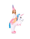 Tradineur - Disfraz infantil de unicornio hinchable, poliéster 100%, incluye traje e inflador, atuendo de carnaval, Halloween, c