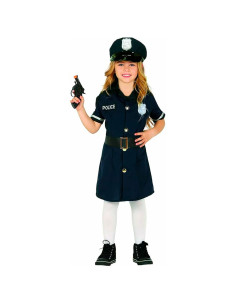 Tradineur - Disfraz de policía niña, poliéster 100%, incluye gorra, vestido y cinturón, atuendo infantil de carnaval, Halloween,