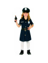 Tradineur - Disfraz de policía niña, poliéster 100%, incluye gorra, vestido y cinturón, atuendo infantil de carnaval, Halloween,