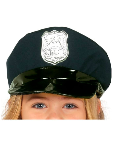 Tradineur - Disfraz de policía niña, poliéster 100%, incluye gorra, vestido y cinturón, atuendo infantil de carnaval, Halloween,