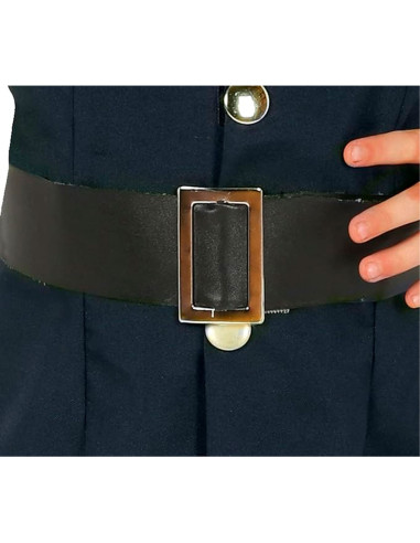 Tradineur - Disfraz de policía niña, poliéster 100%, incluye gorra, vestido y cinturón, atuendo infantil de carnaval, Halloween,