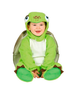 Tradineur - Disfraz de tortuga baby, poliéster, incluye capucha, mono, caparazón y pies, atuendo de carnaval, Halloween, cosplay
