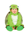 Tradineur - Disfraz de tortuga baby, 100% poliéster, incluye capucha, mono, caparazón y pies, atuendo de carnaval, Halloween, co