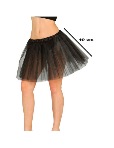Tradineur - Tutú de poliéster para adulto, complemento para disfraz de carnaval, Halloween, cosplay, bailarina, ballet (Negro, 4