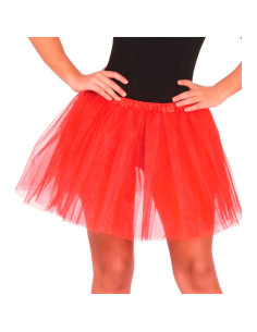Tradineur - Tutú de poliéster para adulto, accesorio para disfraz de carnaval, Halloween, cosplay, bailarina, ballet (Rojo, 40 c