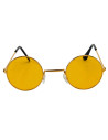 Tradineur - Pack de 3 gafas hippie, plástico y metal, complemento para disfraces, carnaval, Halloween, cosplay, fiestas (Adulto
