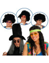 Tradineur - Pack de 3 gafas hippie, plástico y metal, complemento para disfraces, carnaval, Halloween, cosplay, fiestas (Adulto