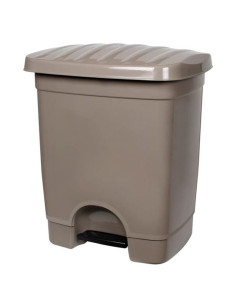 Tradineur - Cubo de basura de plástico con pedal, compartimento unitario, contenedor de residuos, papelera, cocina, fabricado en