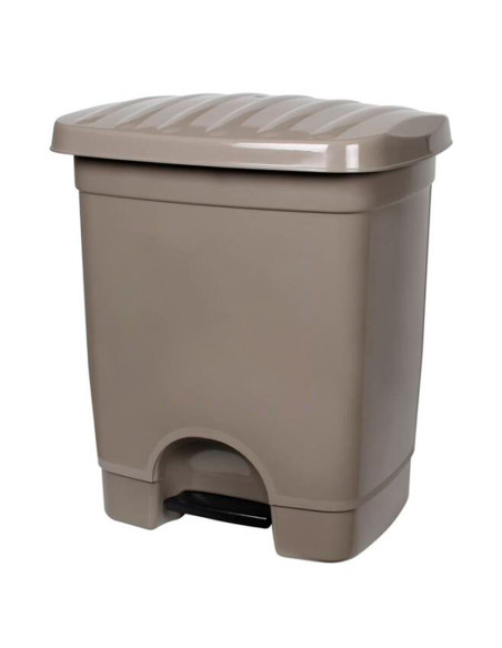 Tradineur - Cubo de basura de plástico con pedal, compartimento unitario, contenedor de residuos, papelera, cocina, fabricado en