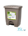 Tradineur - Cubo de basura de plástico con pedal, compartimento unitario, contenedor de residuos, papelera, cocina, fabricado en