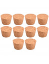 Tradineur - Pack de 10 tapones de corcho para botellas - Forma de Cono - Ideal para garrafas, botes, frascos, bar, restaurante,
