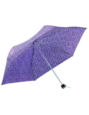Tradineur - Paraguas plegable estampado de mujer, poliéster, apertura manual, 6 varillas de aluminio/fibra, compacto, viaje, 56