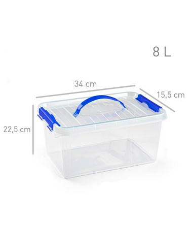 Tradineur - Caja de almacenamiento con asa, nº 22, plástico, contenedor, juguetes, libros, ropa, mantas, fabricada en España (8