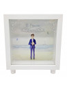 Tradineur - Hucha de Primera Comunión, madera y cristal estampado, personalizable con foto de 13,3 x 13,3 cm, regalo original, 1