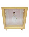 Tradineur - Hucha de Primera Comunión, madera y cristal estampado, personalizable con foto de 13,3 x 13,3 cm, regalo orignal, 16