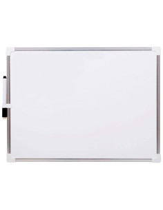 Tradineur - Pizarra magnética de doble cara con rotulador, borrado en seco, marco de aluminio, fácil de borrar, ideal para coleg